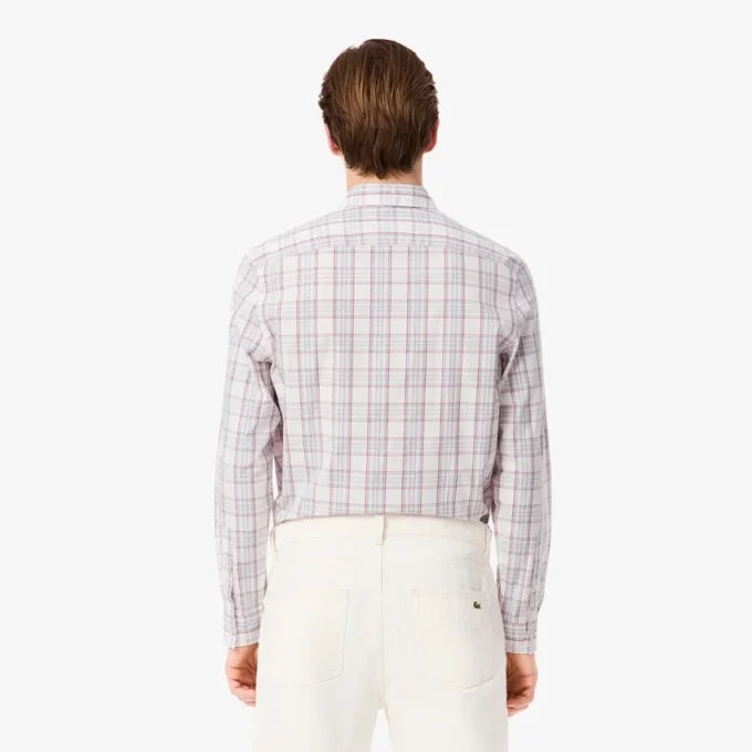 Herren-Hemd mit schmaler Passform aus Stretch-Karostoff