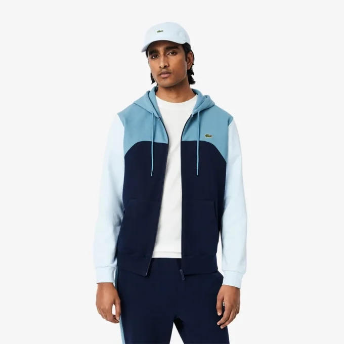 Herren-Hoodie mit Reißverschluss und Farbblock-Design
