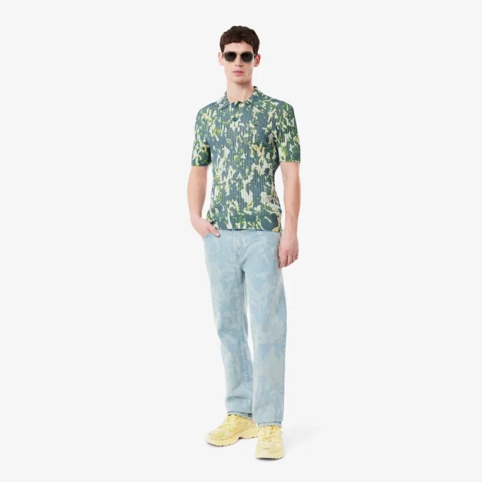 Herren-Jeans aus Denim mit geradem Schnitt und Print-Motiv