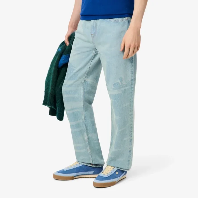 Herren-Jeans mit geradem Schnitt und Landschaftsmotiv