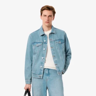 Herren-Jeansjacke mit Krokodil-Logo