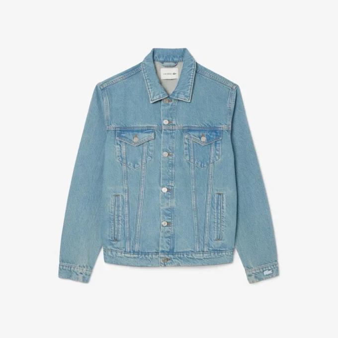 Herren-Jeansjacke mit Krokodil-Logo