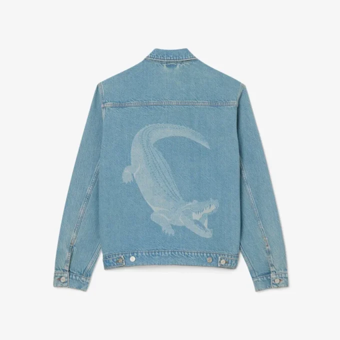 Herren-Jeansjacke mit Krokodil-Logo