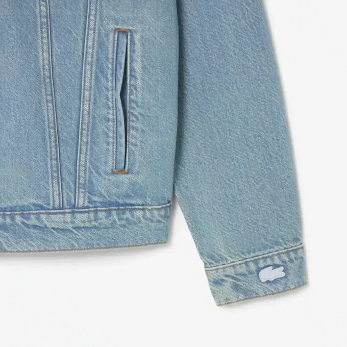 Herren-Jeansjacke mit Krokodil-Logo
