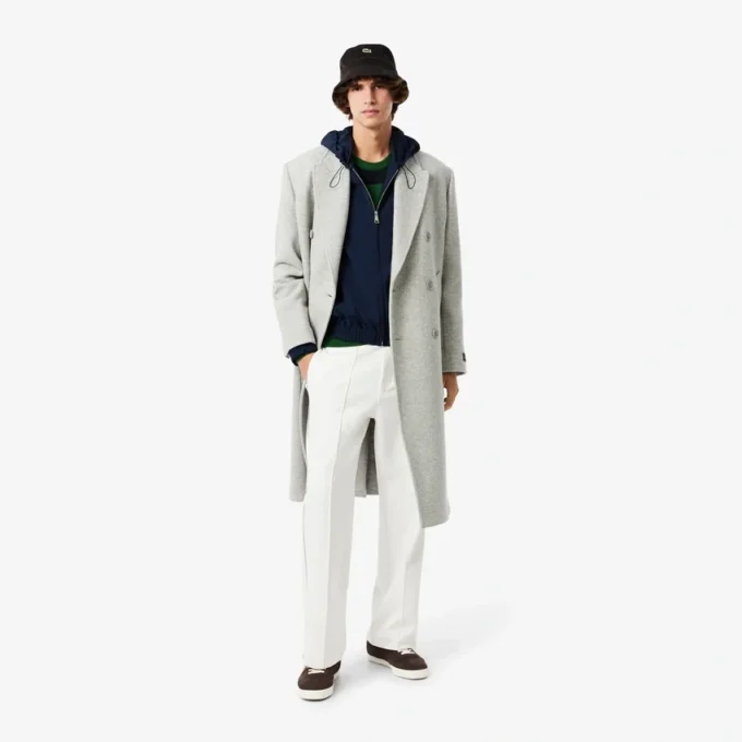 Herren-Kapuzenjacke aus Woll-Blend-Flanell
