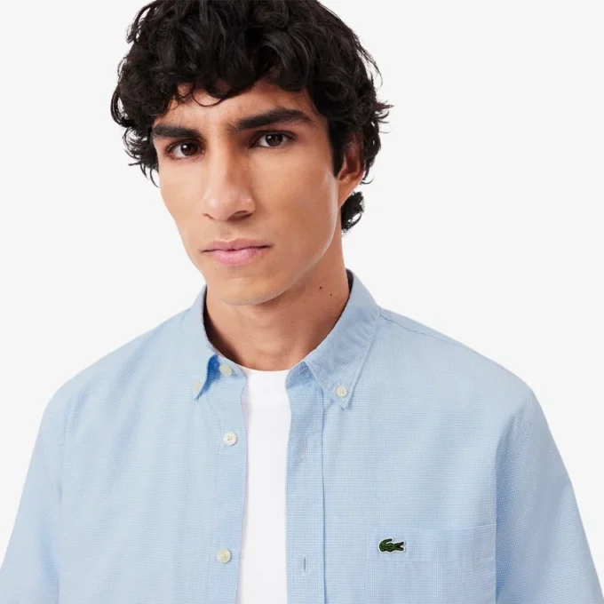 Herren-Kurzarmhemd mit Vichy-Karomuster in Regular Fit