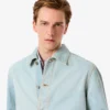 Herren-Overshirt aus Denim mit Landschaftsmotiv