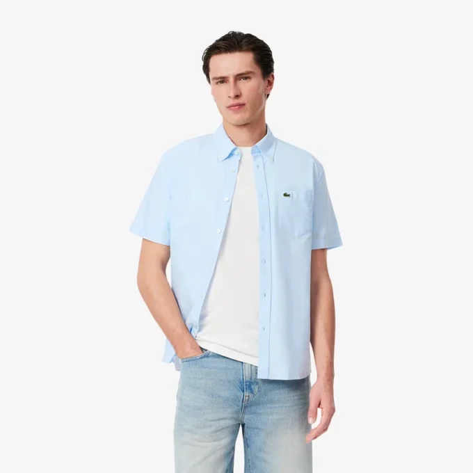 Herren-Oxfordhemd mit kurzen Ärmeln in Regular Fit