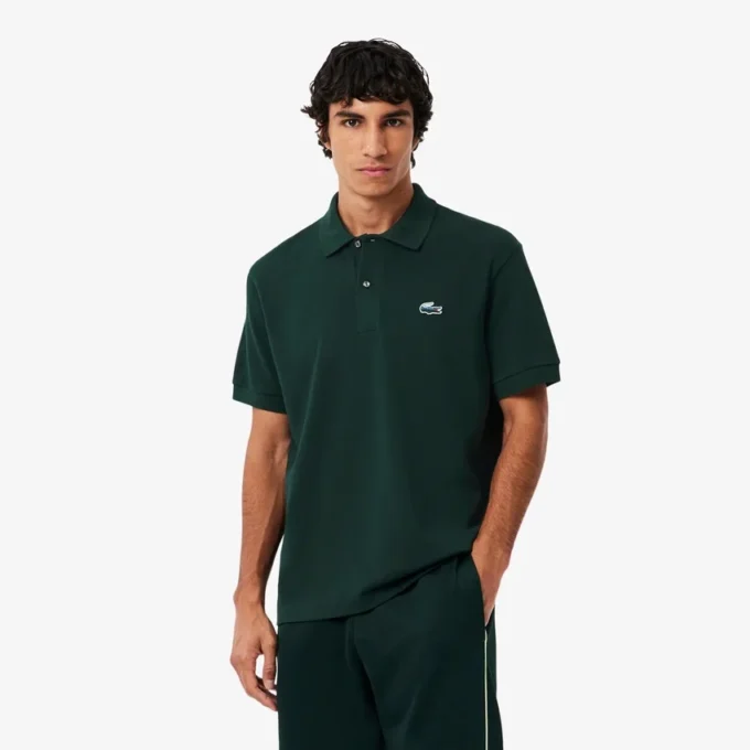 Herren-Poloshirt in klassischer Passform mit Krokodil-Piqué-Muster