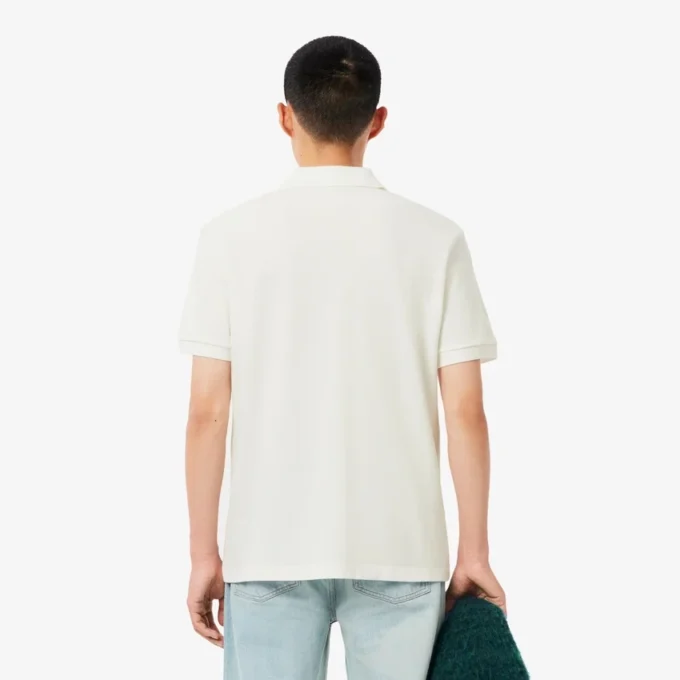 Herren-Poloshirt in klassischer Passform mit Krokodil-Piqué-Muster