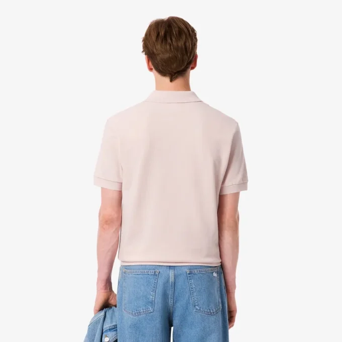 Herren-Poloshirt in klassischer Passform mit Krokodil-Piqué-Muster