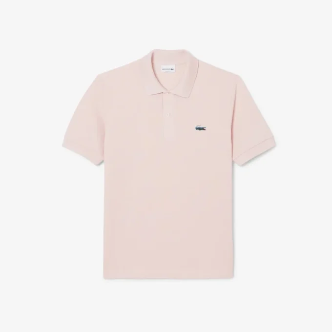 Herren-Poloshirt in klassischer Passform mit Krokodil-Piqué-Muster