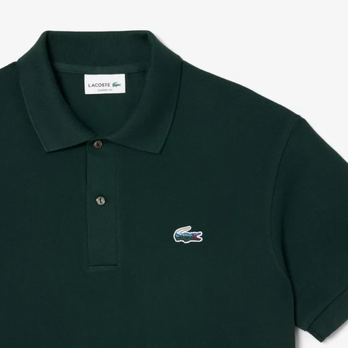 Herren-Poloshirt in klassischer Passform mit Krokodil-Piqué-Muster