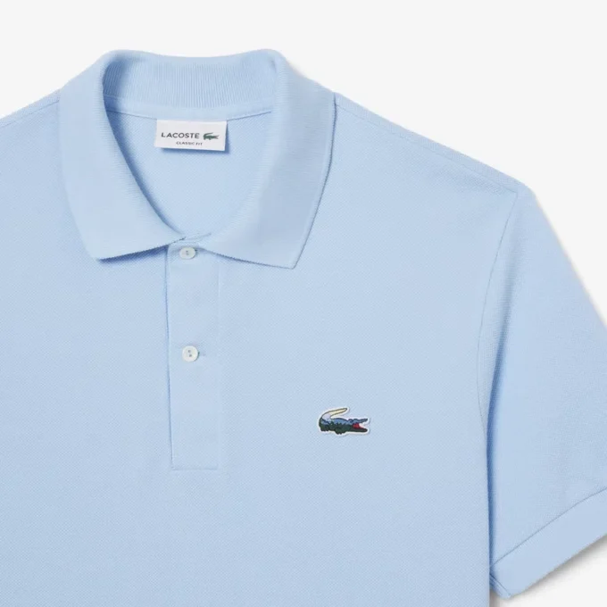 Herren-Poloshirt in klassischer Passform mit Krokodil-Piqué-Muster
