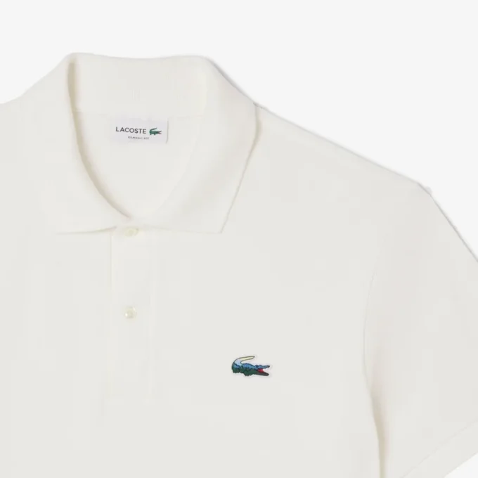 Herren-Poloshirt in klassischer Passform mit Krokodil-Piqué-Muster