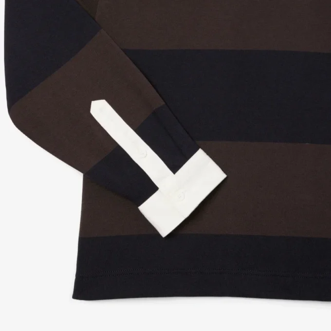 Herren-Poloshirt mit gestreiftem Muster und lockerer Passform