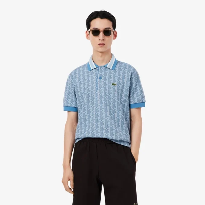 Herren-Poloshirt mit klassischer Passform und Monogramm