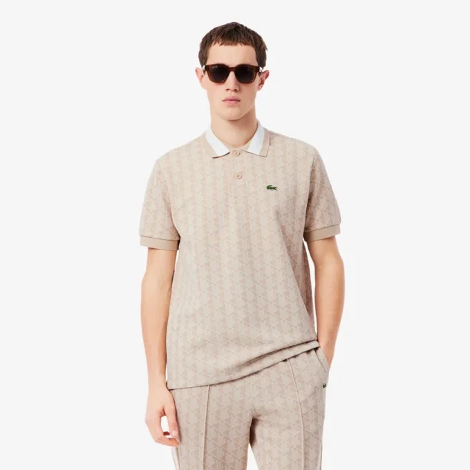 Herren-Poloshirt mit klassischer Passform und Monogramm