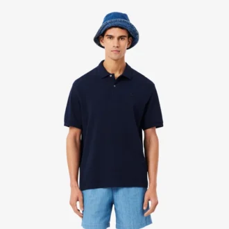 Herren-Poloshirt mit lockerer Passform und schwerem Piqué