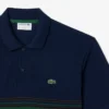 Herren-Poloshirt mit Streifen in klassischer Passform, hergestellt in Frankreich