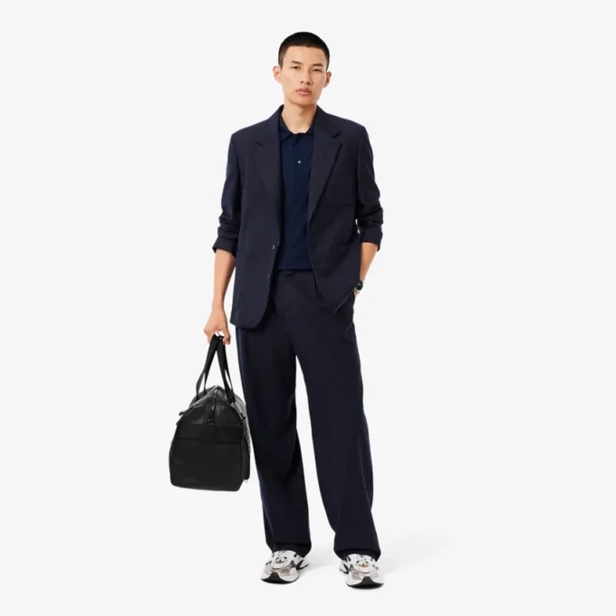 Herren-Poloshirt „Paris Classic Fit“ mit offenem Kragen und Stickerei