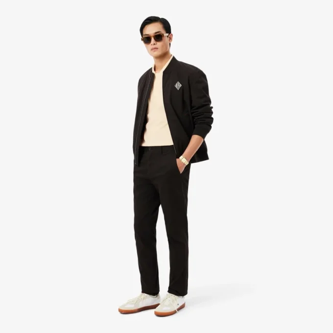 Herren-Poloshirt „Paris Classic Fit“ mit offenem Kragen und Stickerei
