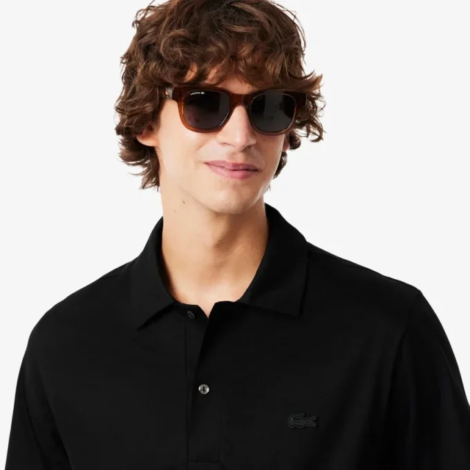 Herren-Poloshirt „Paris Classic Fit“ mit offenem Kragen und Stickerei