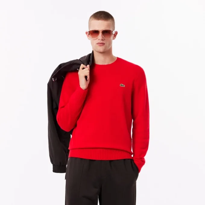 Herren-Pullover aus 3D-Strick mit Rundhalsausschnitt