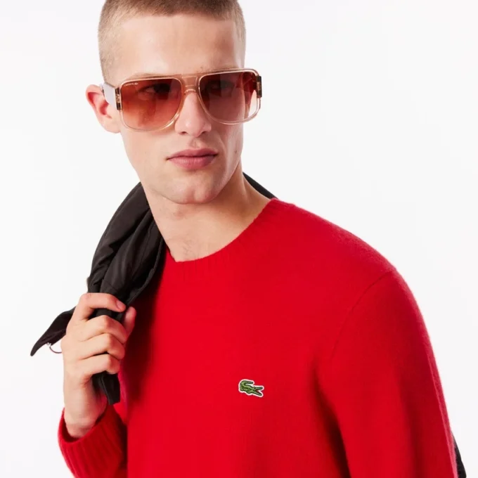 Herren-Pullover aus 3D-Strick mit Rundhalsausschnitt