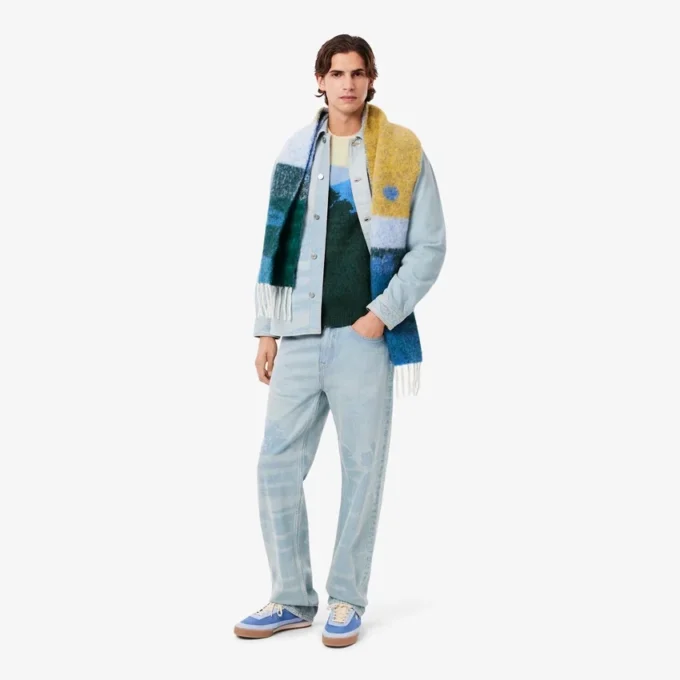 Herren-Pullover aus Alpaka-Wolle mit Landschaftsmotiv