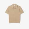 Herren-Pullover aus Baumwoll-Blend mit offenem Polokragen