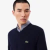 Herren-Pullover aus Baumwolle mit V-Ausschnitt