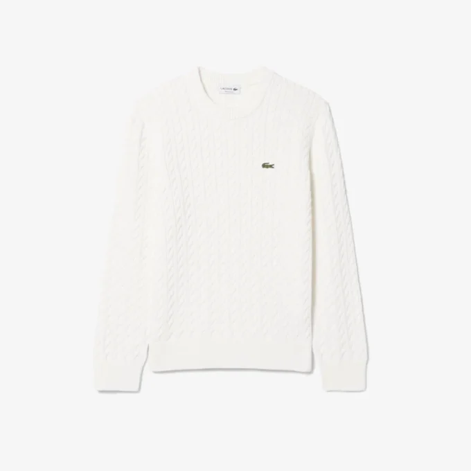 Herren-Pullover aus Baumwolle mit Zopfmuster