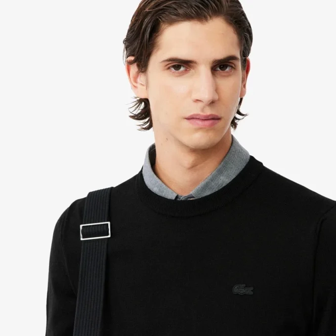 Herren-Pullover aus Merinowolle mit Rundhalsausschnitt