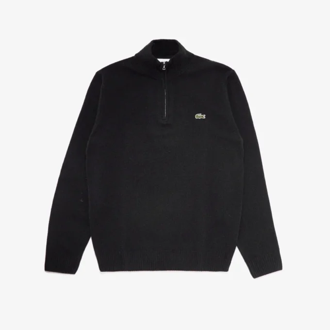 Herren-Pullover aus Wolle mit halbem Reißverschluss