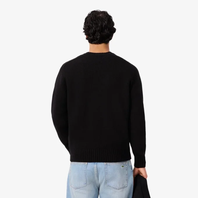 Herren-Pullover aus Wolle mit Intarsien-Logo