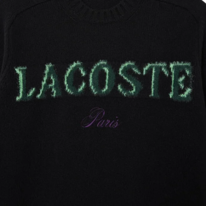 Herren-Pullover aus Wolle mit Intarsien-Logo
