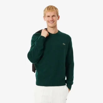 Herren-Pullover aus Wolle mit Rundhalsausschnitt