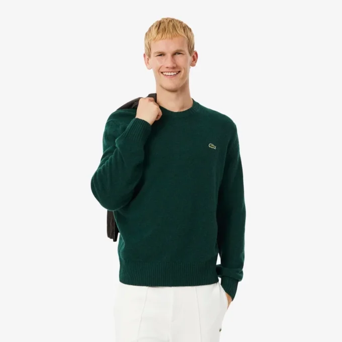 Herren-Pullover aus Wolle mit Rundhalsausschnitt