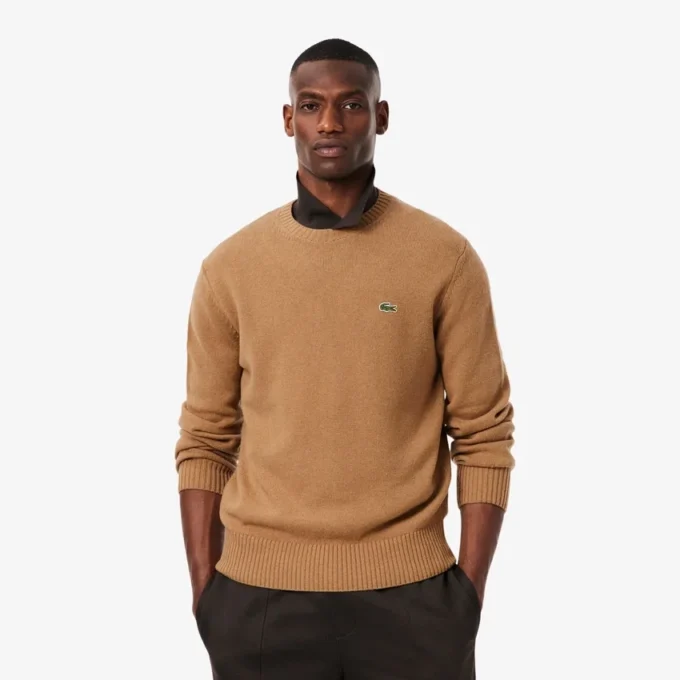 Herren-Pullover aus Wolle mit Rundhalsausschnitt