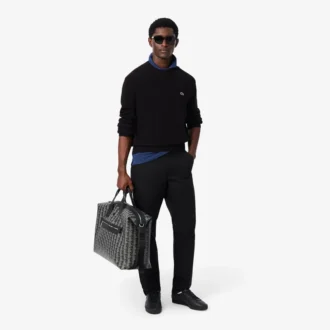 Herren-Pullover aus Wolle mit Rundhalsausschnitt