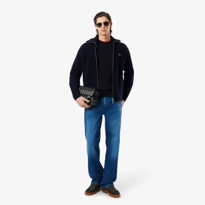 Herren-Pullover aus Wolle mit Rundhalsausschnitt
