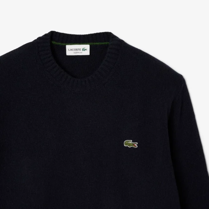 Herren-Pullover aus Wolle mit Rundhalsausschnitt