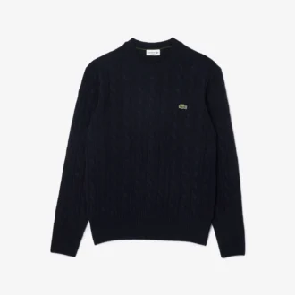 Herren-Pullover aus Wollstrick mit Rundhalsausschnitt