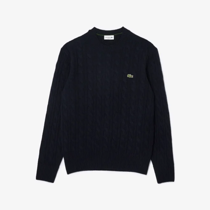 Herren-Pullover aus Wollstrick mit Rundhalsausschnitt