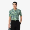 Herren-Pullover mit Kurzarm, Grafikprint und Polokragen