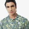 Herren-Pullover mit Kurzarm, Grafikprint und Polokragen