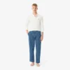 Herren-Pyjama-Hose aus Popeline mit Monogramm