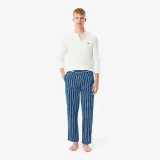 Herren-Pyjama-Hose aus Popeline mit Monogramm