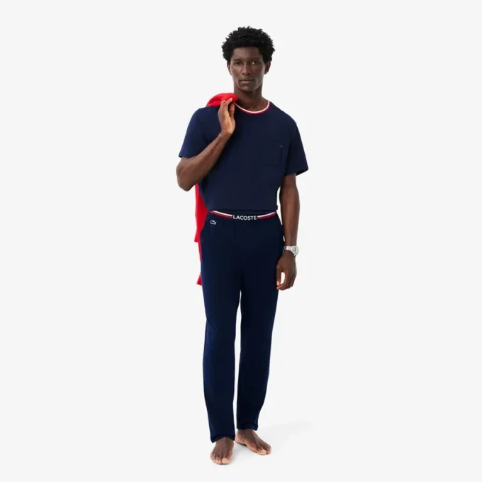 Herren-Pyjama-Hose mit mehrfarbigem Bund